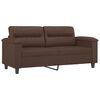vidaXL 2-osobowa sofa z poduszkami, brązowa, 140 cm, sztuczna sk&oacute;ra