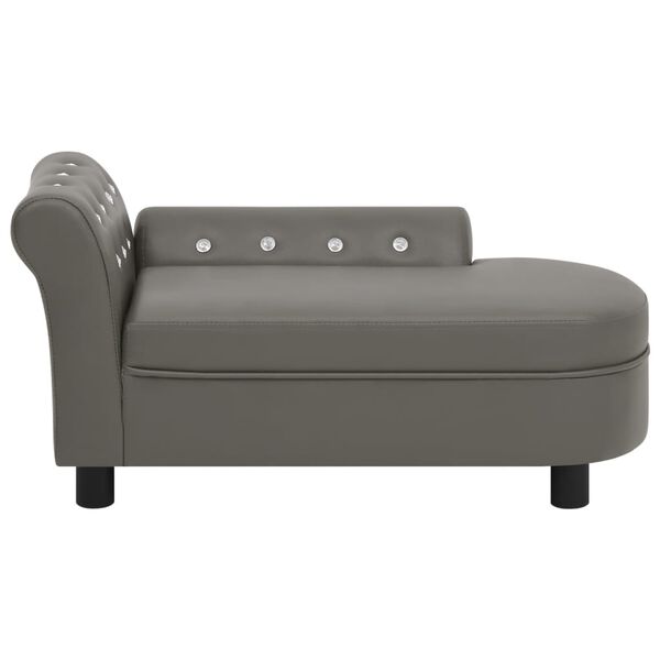 vidaXL Sofa dla psa, szara, 83x45x42 cm, sztuczna sk&oacute;ra