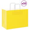 vidaXL Torby papierowe 50 szt. z uchwytami ż&oacute;łte 32x17x25 cm