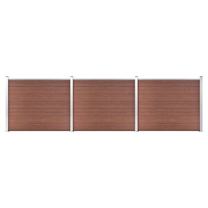 vidaXL Zestaw ogrodzeniowy z WPC, 526 x 146 cm, brązowy