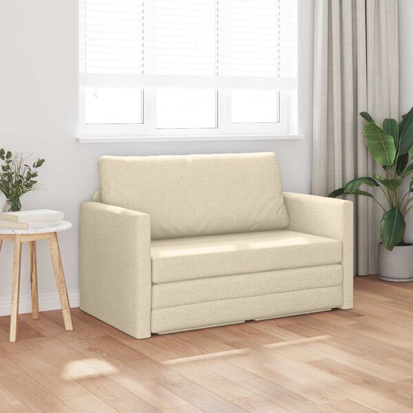vidaXL Sofa Bed 110cm Kremowy tkanina