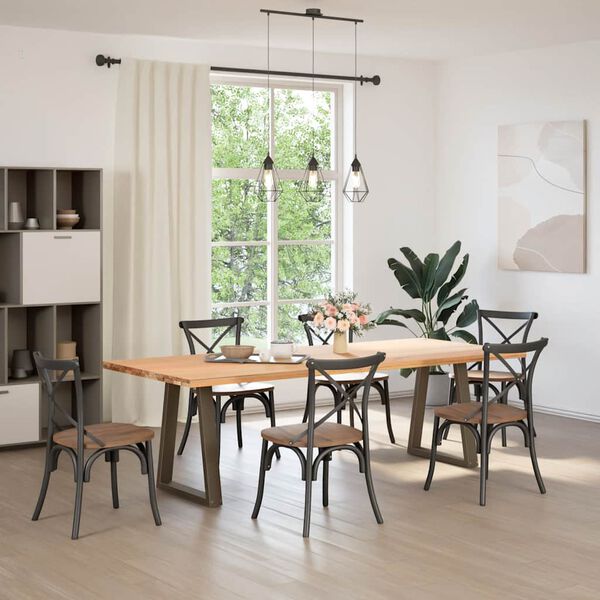 vidaXL Nogi do stołu jadalnego w kształcie litery V 2 szt. Naturalna stal 60x(72-73,3) cm Stal