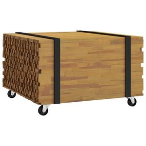 vidaXL Stolik kawowy Brązowy 60 x 60 x 38 cm Lite drewno teakowe