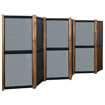vidaXL Parawan 6-panelowy, czarny, 420 x 170 cm