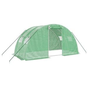 vidaXL Szklarnia ze stalową ramą, zielona, 8 m&sup2;, 4x2x2 m