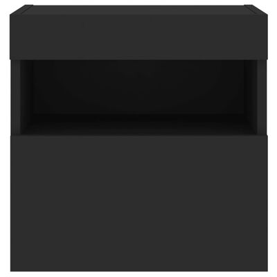 vidaXL Ścienna szafka TV z LED, czarna, 40x30x40 cm
