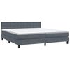 vidaXL Ł&oacute;żko typu Box Spring z materacem Ciemnoszary 180x220cm Aksamit