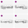 vidaXL Zestawy sof 10 pcs Naturalny i Kremowy Lite Drewno Akacji