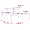 vidaXL Stół piknikowy, biały, 110x134x75 cm, lite drewno sosnowe