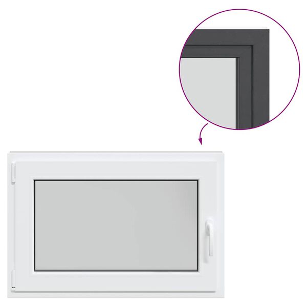 vidaXL Okno piwniczne "RISOR" 90x50 cm uchylno-rozwierne DIN lewe antracytowe