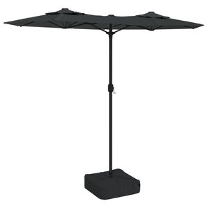 vidaXL Podw&oacute;jny parasol ogrodowy z LED, antracytowy, 316x145 cm