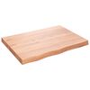vidaXL Blat do łazienki, jasnobrązowy, 80x60x(2-6) cm, lite drewno