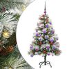 vidaXL Sztuczna choinka Zielono-biały 120 cm PVC, Metal i Plastik