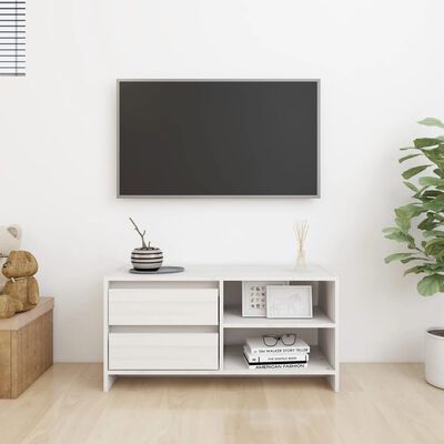 vidaXL Szafka pod TV, biała, 80x31x39 cm, drewno sosnowe