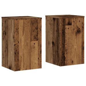 vidaXL Podstawki pod doniczki, 2 szt., stare drewno, 30x30x50 cm