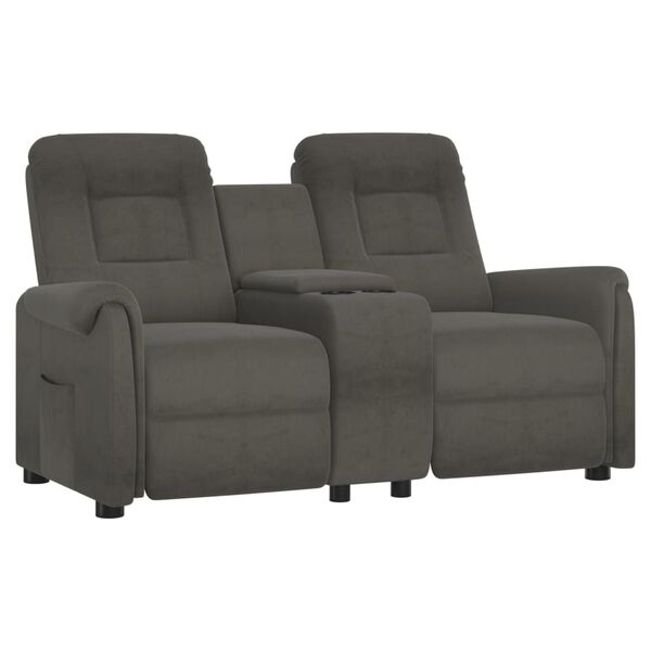 vidaXL Rozkładany fotel masujący z uchwytem, 2-os., ciemnoszary