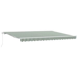 vidaXL Markiza wysuwana Zielony i Biały 450 x 350 x 165 cm