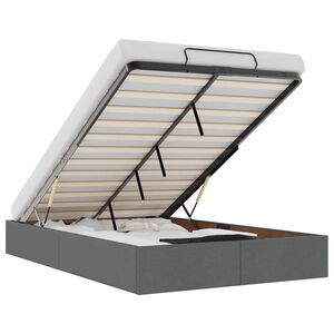 vidaXL Rama ł&oacute;żka otomana bez materaca, szara, 120x200 cm, tkanina