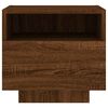 vidaXL Szafka nocna z oświetleniem LED, brązowy dąb, 40x39x37 cm