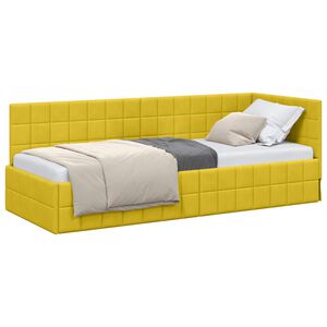 vidaXL Rama ł&oacute;żka narożnego Ż&oacute;łty 80 x 200 cm Aksamit