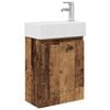 vidaXL Jednostka toaletowa z kranem Stare drewno 45,5 x 22,5 x 84 cm