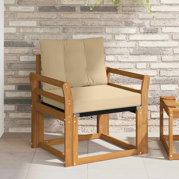 vidaXL Sofa na zewnątrz Drewno akacji i tekstylen Naturalny