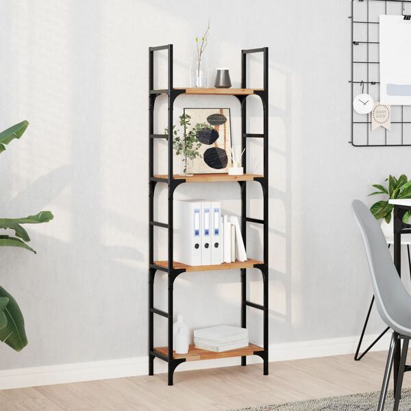 vidaXL P&oacute;łki ścienne, 4 szt., 40x20x2 cm, olejowane drewno akacjowe