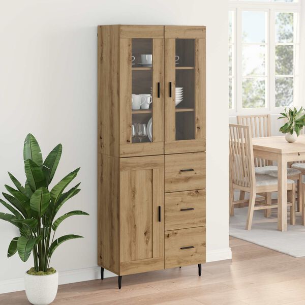 vidaXL Highboard 2 pcs Dąb rzemieślniczy Materiał drewnopochodny