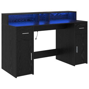 vidaXL Biurko Czarny dąb 140 x 55 x 91 cm Drewno inżynieryjne