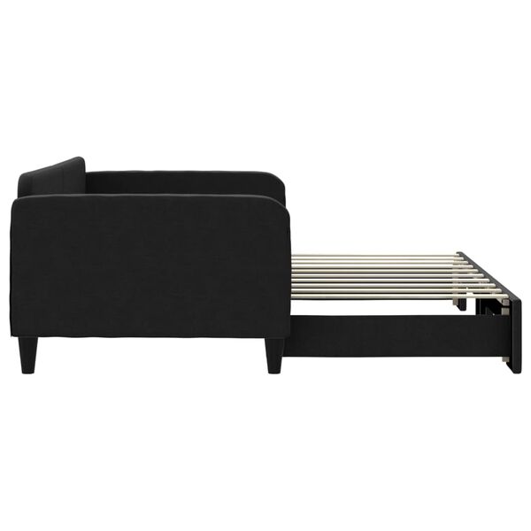 vidaXL Sofa rozsuwana, czarna, 90x190 cm, tkanina