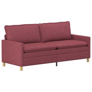 vidaXL Sofa 3-osobowy Czerwone wino 196 x 81 x 87,5 cm tkanina
