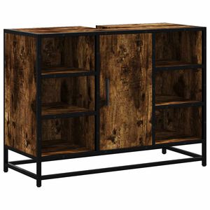 vidaXL Szafka pod umywalkę przydymiony dąb, 80x33x60 cm