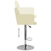 vidaXL Stołki barowe, 2 szt., kremowe, obite sztuczną skórą