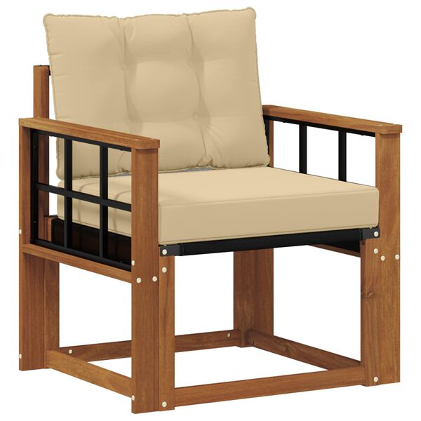 vidaXL Sofa na zewnątrz Drewno akacji i tekstylen Naturalny