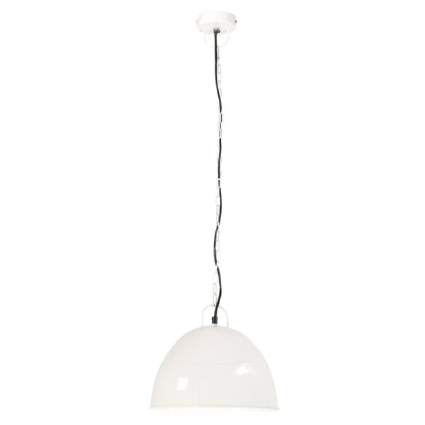 vidaXL Industrialna lampa wisząca, 25 W, biała, okrągła, 31 cm, E27