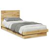 vidaXL Rama ł&oacute;żka z zagł&oacute;wkiem bez materaca 75x190 cm lite drewno dąb