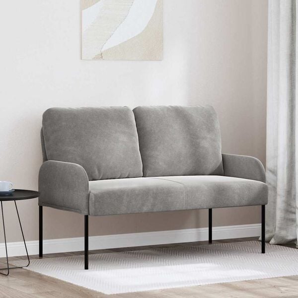 vidaXL Kanapy z poduszką 110cm Jasnoszary sklejka