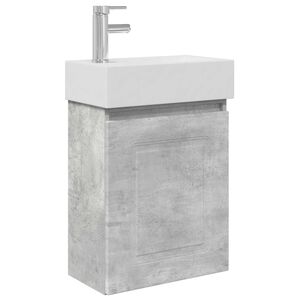 vidaXL Jednostka toaletowa z kranem Betonowy szary 45,5 x 22,5 x 84 cm