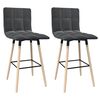 vidaXL Stołki barowe, 2 szt., ciemnoszare, tapicerowane tkaniną