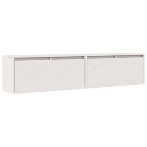 vidaXL Szafki ścienne, 2 szt., białe, 80x30x35 cm lite drewno sosnowe