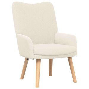 vidaXL fotel Kremowy 63 x 67 x 94 cm Tkanina owcza i sklejka