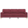 vidaXL 3-osobowa sofa z poduszkami, winna czerwień, 210 cm, tkanina