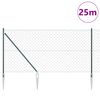 vidaXL Słupek ogrodzeniowy. Zielony 1 x 25 m (siatka 60 x 60 mm) Stal