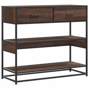 vidaXL Stolik konsolowy, brązowy dąb, 90x35x80 cm