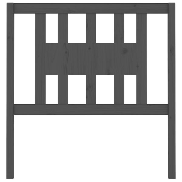 vidaXL Wezgłowie łóżka, szare, 81x4x100 cm, lite drewno sosnowe