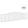 vidaXL Kosze gabionowe, 15 szt, 400x30x80/100 cm, galwanizowane żelazo