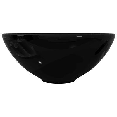 vidaXL Umywalka łazienkowa, ceramiczna, czarna