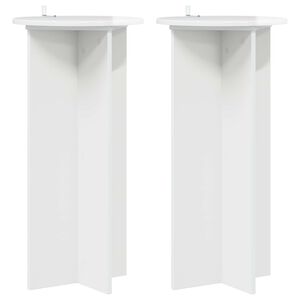 vidaXL Stojak na rośliny 2 pcs Biały wysoki połysk 40 x 40 x 80 cm