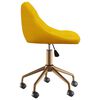 vidaXL Obrotowe krzesła stołowe, 2 szt., musztardowe, obite aksamitem