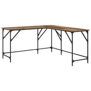 vidaXL Biurko Stare drewno Drewno inżynieryjne 149 x 149 x 75 cm